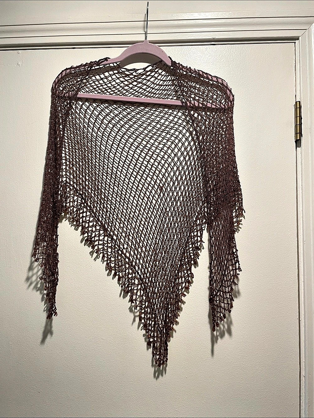 Carolyn Porter Designs The Beaded Triangle Scarf Necklace Rust & Booklet